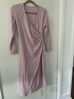OGL Dusty Mauve Wrap Midi Dress